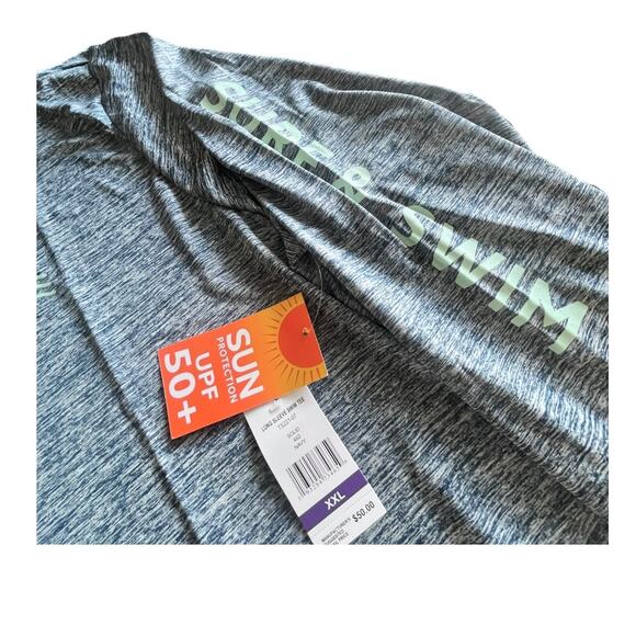 NEW Surf & SWIM TEE Long Sleeve XXL Men's Women's Soft Blue Gray T Shirt UPF 50+ - Picture 4 of 6